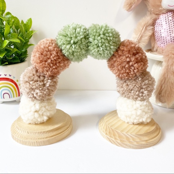 Rainbow Mini Pom Poms Centerpiece Kids Party Decorations Baby Room Nursery Decor - Picture 2 of 5
